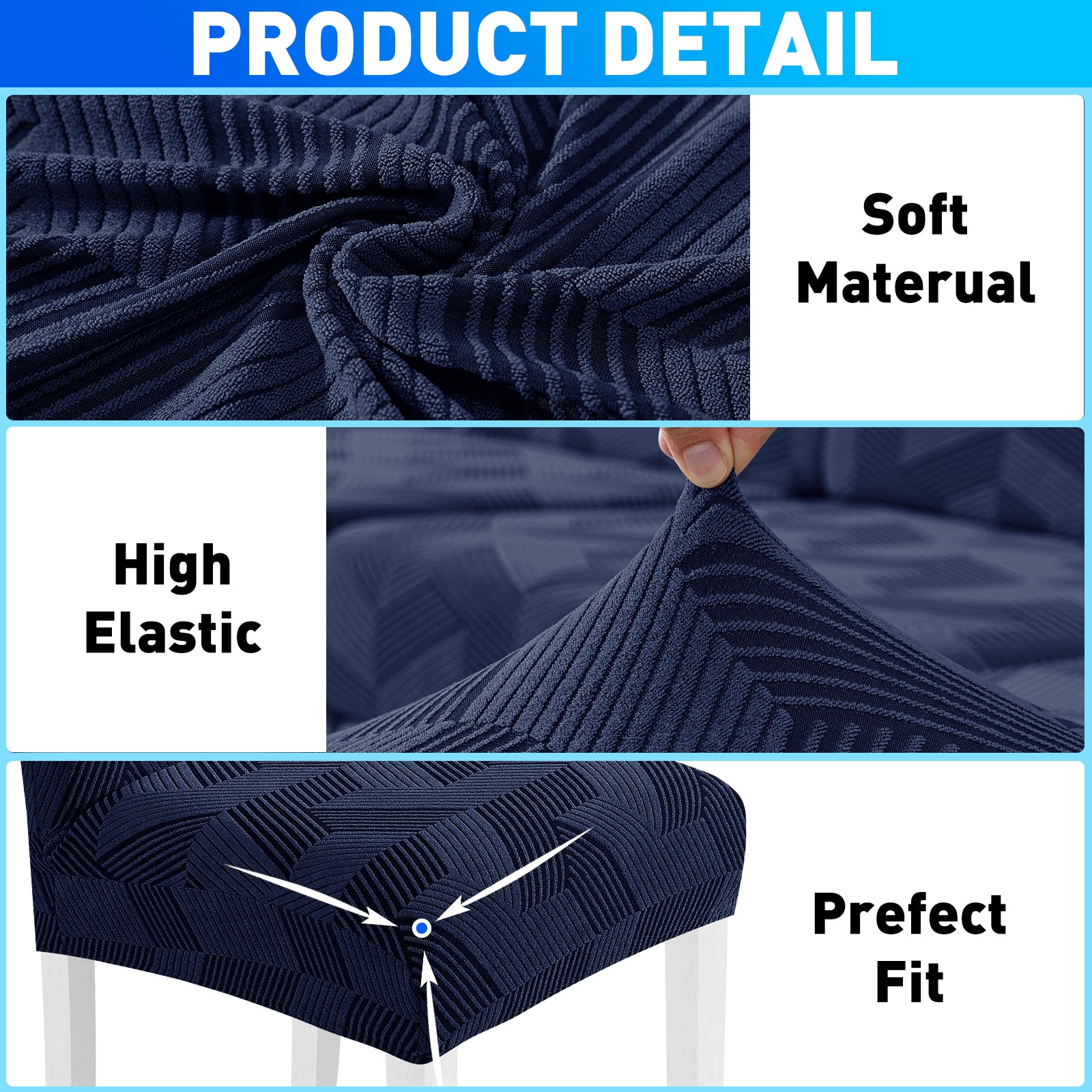 Ystyle 2-Piece Chair Covers with Backrest, Universal Kitchen Chair Covers, Removable Elastic Dining Chair Slipcovers, Stain-Resistant Chair Protectors, Washable, for Kitchen and Living Room