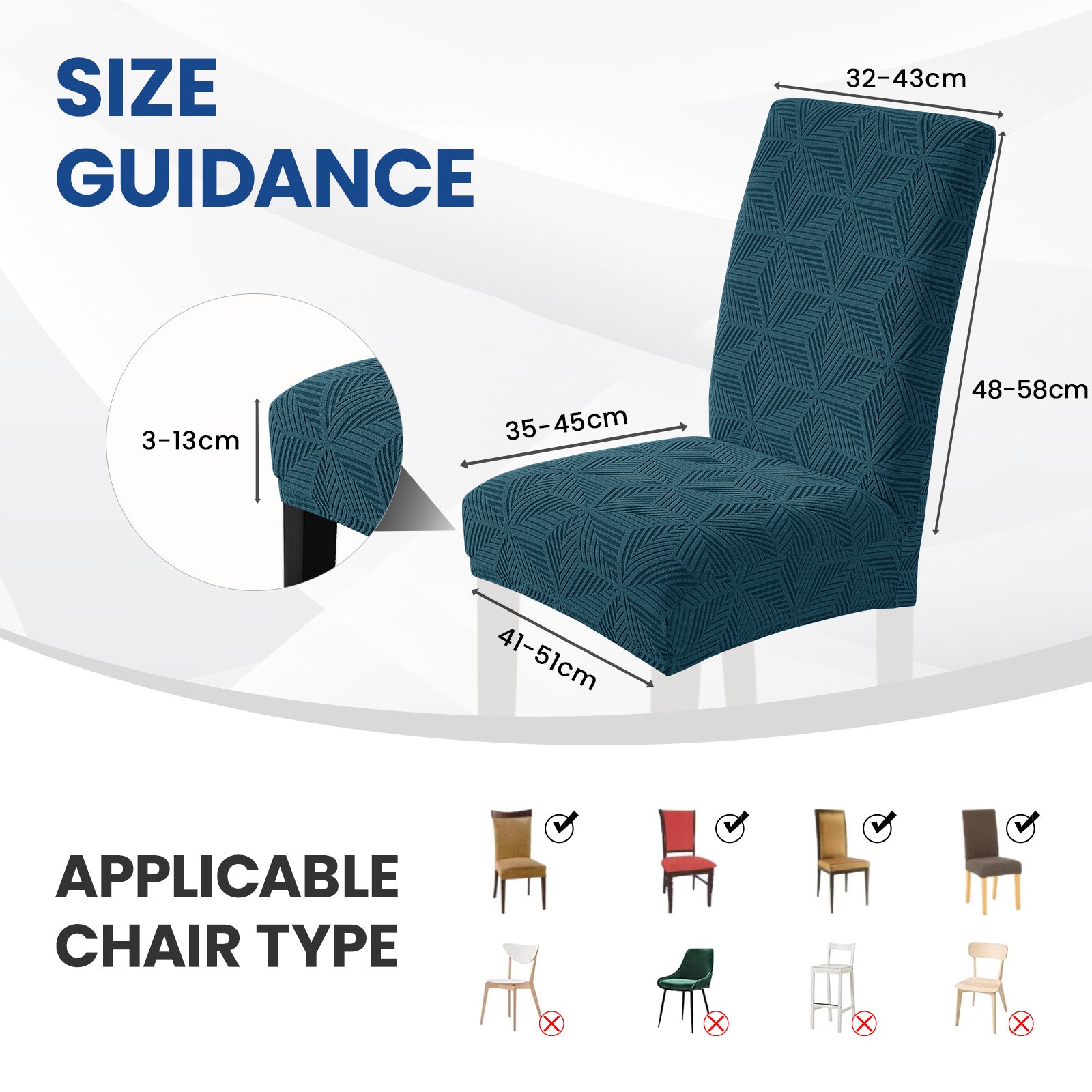 Ystyle 4-Piece Chair Covers with Backrest, Elastic Slipcovers, Universal Living Room Kitchen Chair Protectors, Cat Scratch-Resistant Modern Stain-Proof Dining Chair Covers