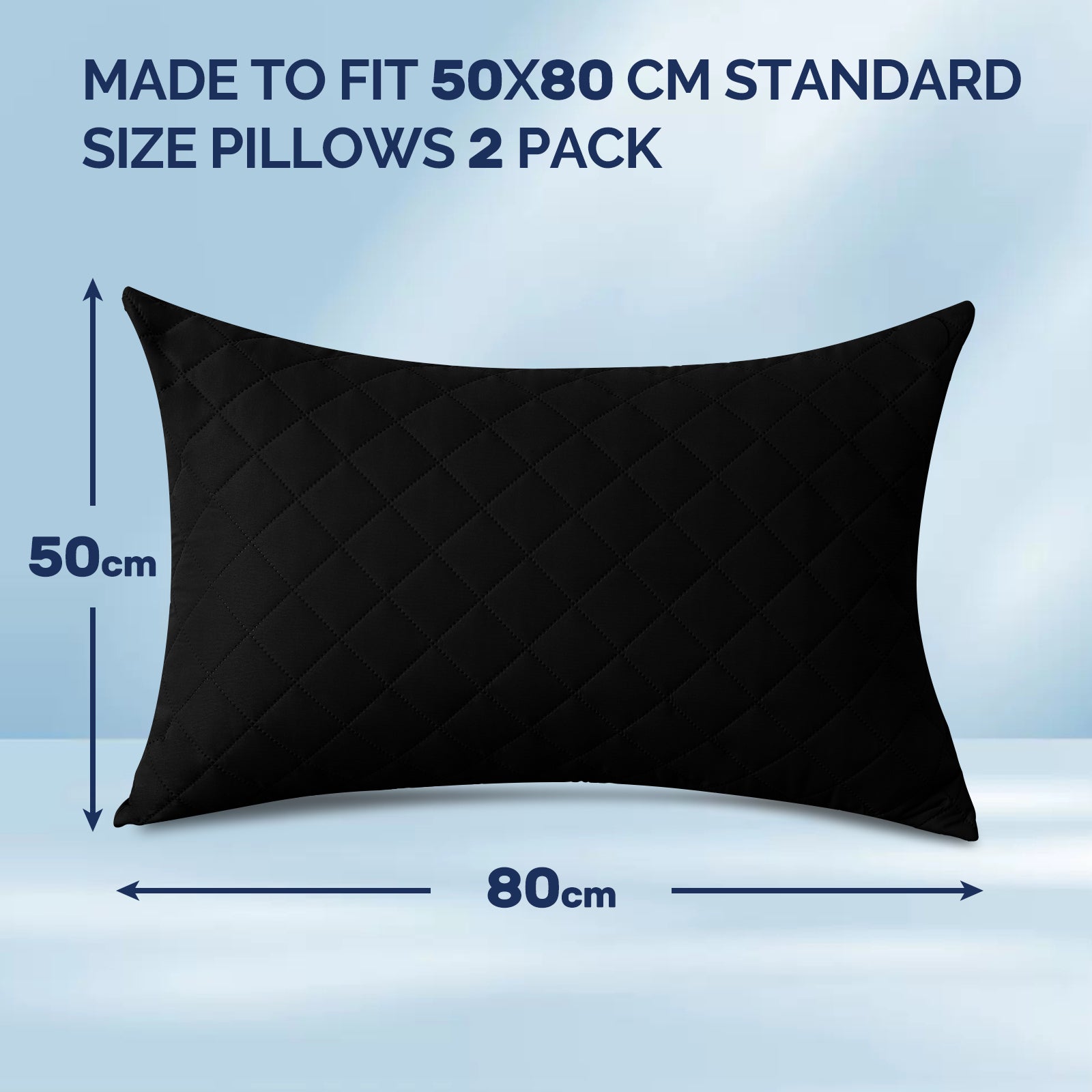 YSTYLE 2 Waterproof Pillowcases 50x80cm Breathable Anti Mite-YSTYLE