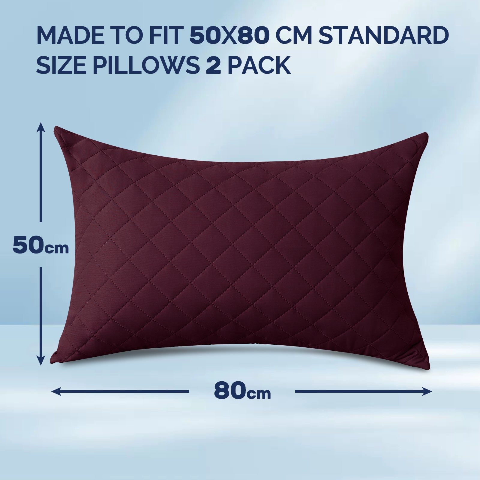 YSTYLE 2 Waterproof Pillowcases 50x80cm Breathable Anti Mite-YSTYLE