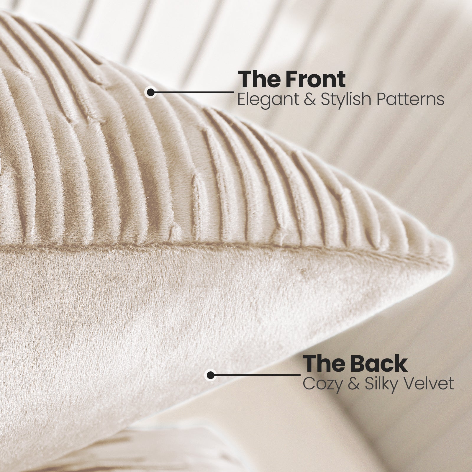 Ystyle 2 Pieces Cushion Covers Sofa 50 x 50 cm Velvet Minimalist Cushion Covers Invisible Zipper Decorative Cushion Covers for Sofa Living Room Bedroom