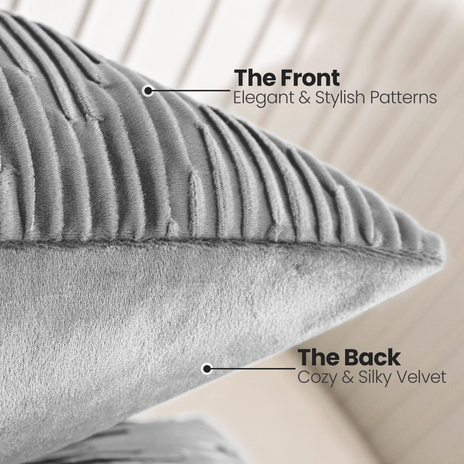 Ystyle 2 Pieces Cushion Covers Sofa 50 x 50 cm Velvet Minimalist Cushion Covers Invisible Zipper Decorative Cushion Covers for Sofa Living Room Bedroom