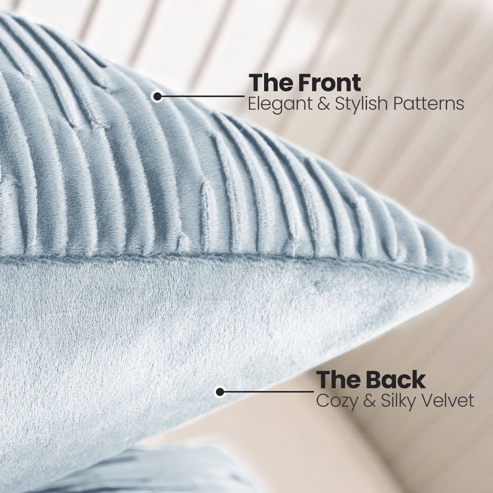 Ystyle 2 Pieces Cushion Covers Sofa 50 x 50 cm Velvet Minimalist Cushion Covers Invisible Zipper Decorative Cushion Covers for Sofa Living Room Bedroom