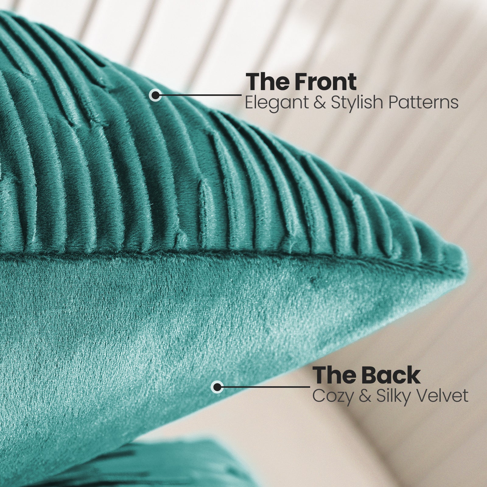 Ystyle 2 Pieces Cushion Covers Sofa 50 x 50 cm Velvet Minimalist Cushion Covers Invisible Zipper Decorative Cushion Covers for Sofa Living Room Bedroom