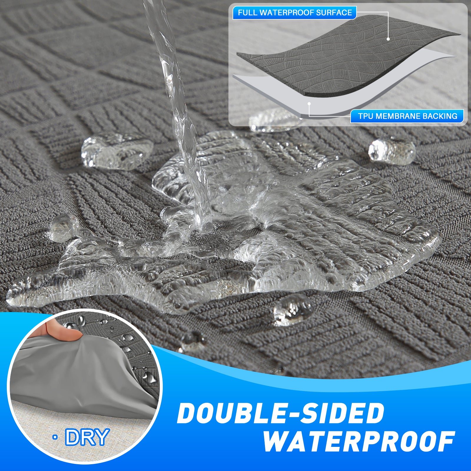 Ystyle Waterproof Stretch 4 Seater Sofa Cover Anti Slip-YSTYLE