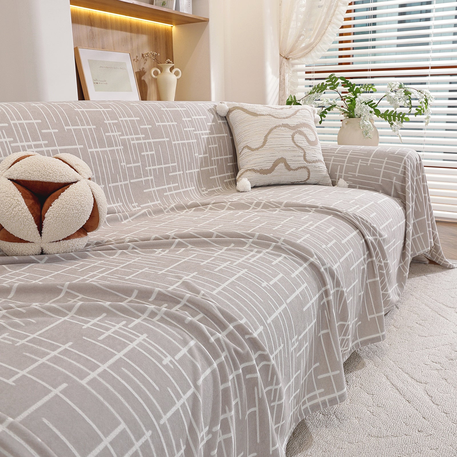 Ystyle 1-Seater  Sofa Cover with Armrests, 180x230 CM, Universal Sofa Protector, Decorative Armchair Slipcover, Ideal as Furniture Throw, Full-Cover Anti-Stain Sofa Sheet