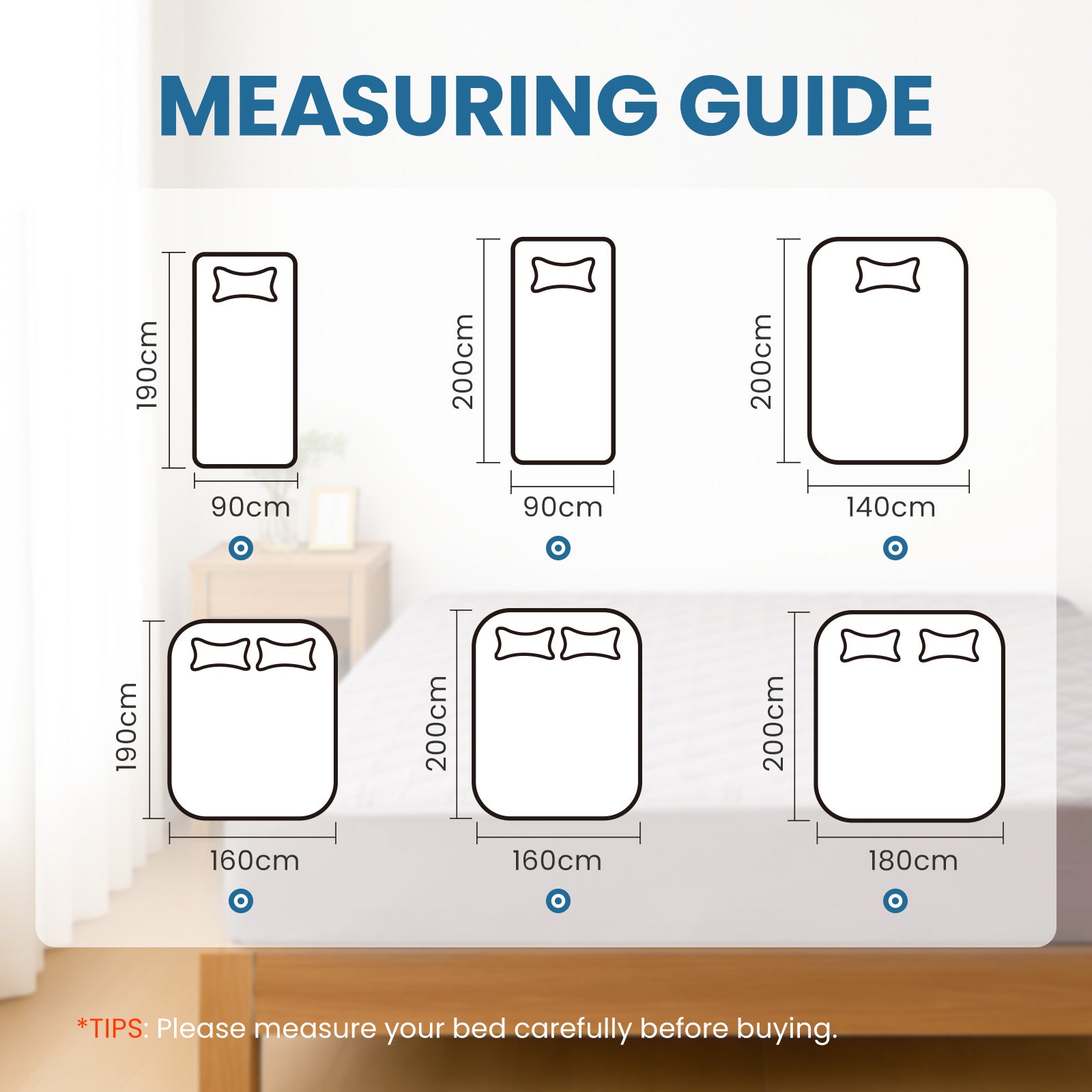 Ystyle Waterproof Mattress Protector – Double Size 160x190 cm Anti-Allergy & Scratch Resistant