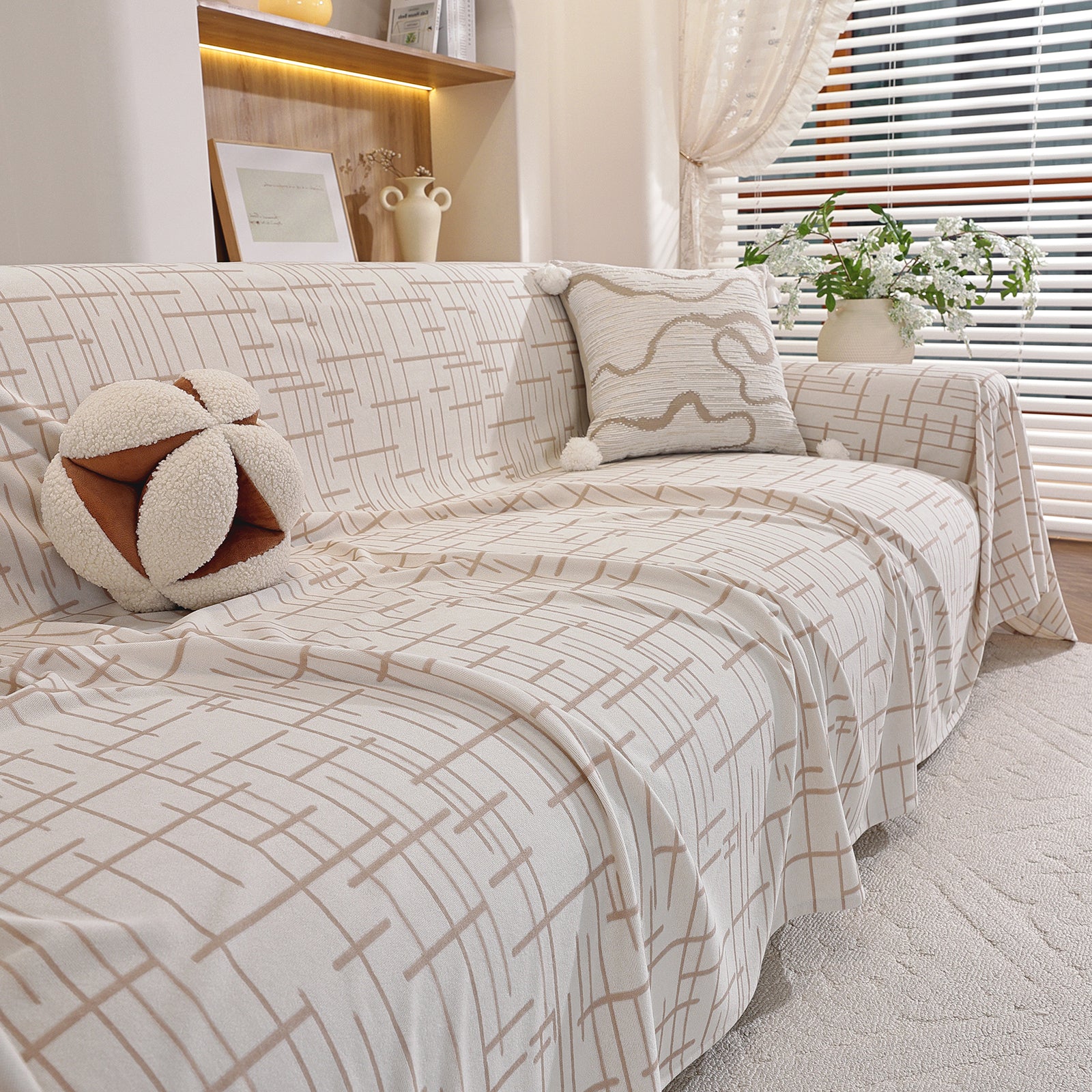 Ystyle 1-Seater  Sofa Cover with Armrests, 180x230 CM, Universal Sofa Protector, Decorative Armchair Slipcover, Ideal as Furniture Throw, Full-Cover Anti-Stain Sofa Sheet