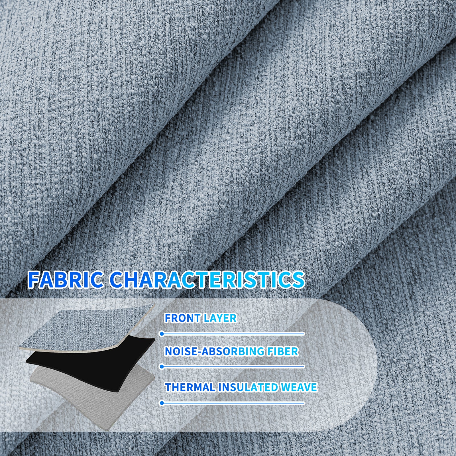 Ystyle 2 Pieces Linen Texture Blackout Curtains 140x145 cm Thermal