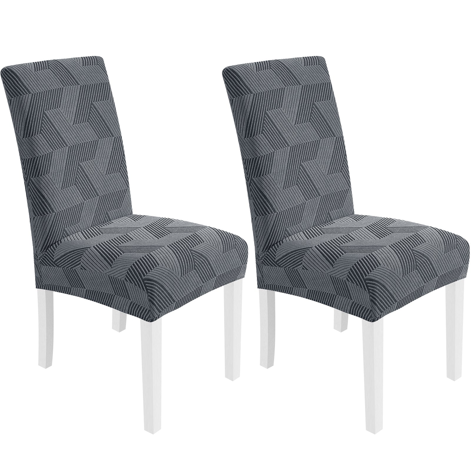 Ystyle 2-Piece Chair Covers with Backrest, Universal Kitchen Chair Covers, Removable Elastic Dining Chair Slipcovers, Stain-Resistant Chair Protectors, Washable, for Kitchen and Living Room