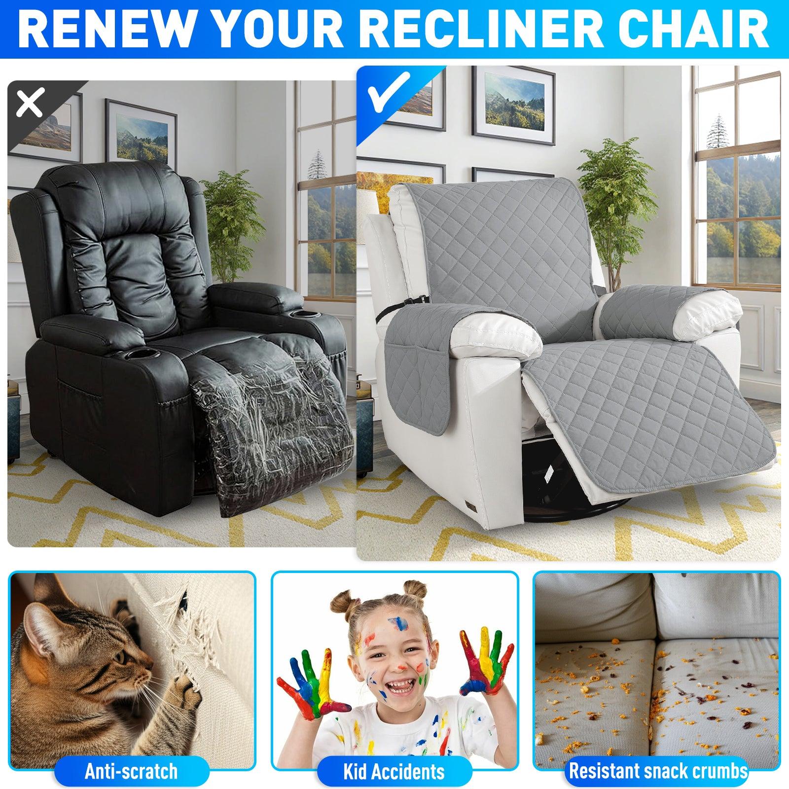 Ystyle Waterproof Recliner Chair Cover with Side Pockets Non Slip-YSTYLE