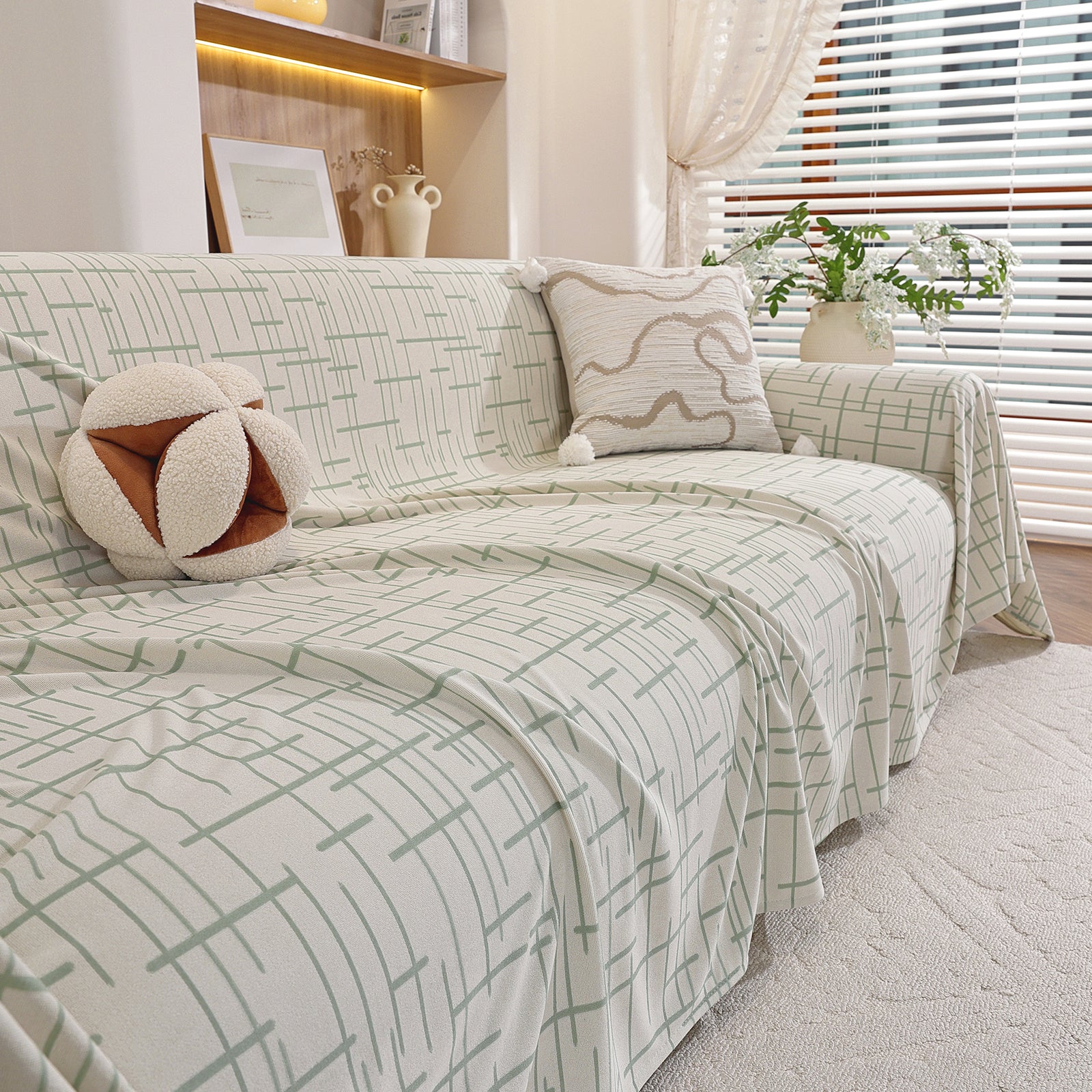 Ystyle 1-Seater  Sofa Cover with Armrests, 180x230 CM, Universal Sofa Protector, Decorative Armchair Slipcover, Ideal as Furniture Throw, Full-Cover Anti-Stain Sofa Sheet