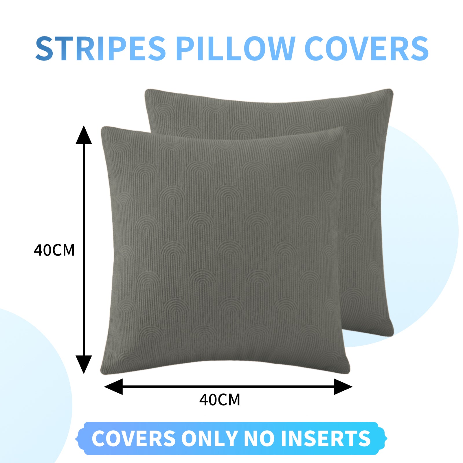Ystyle Cushion Covers, 40 x 40 cm, Set of 2, Cushions for Sofa with Invisible Zip, Soft Cushion Cover, Modern, Washable, for Chair Bed, Living Room, Bedroom