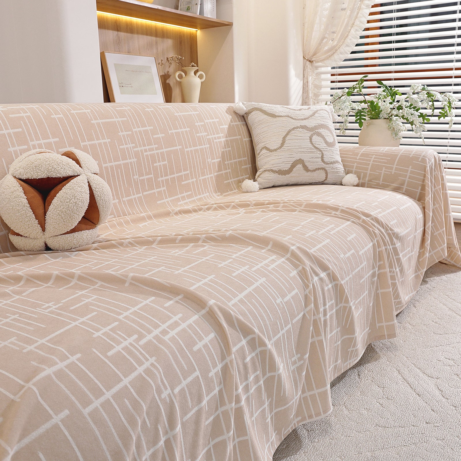 Ystyle 1-Seater  Sofa Cover with Armrests, 180x230 CM, Universal Sofa Protector, Decorative Armchair Slipcover, Ideal as Furniture Throw, Full-Cover Anti-Stain Sofa Sheet