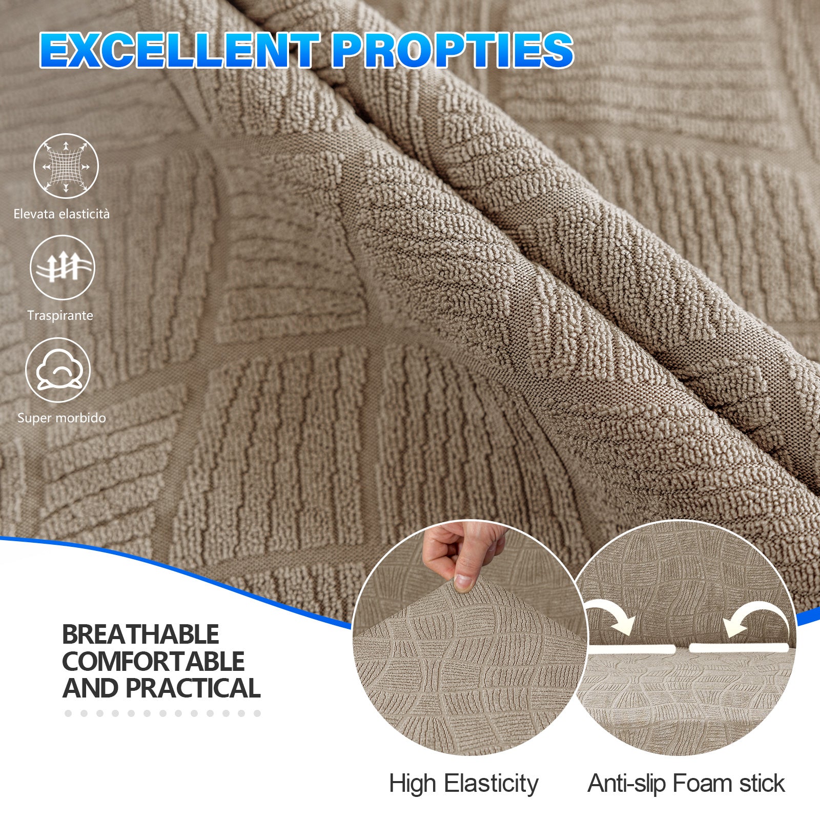 Ystyle Waterproof 1-Seater Sofa Cover with Armrests, Universal Elastic Sofa Protector, Washable Cat Scratch-Resistant Sofa Cover, Stain & Slip-Resistant Sofa Slipcover