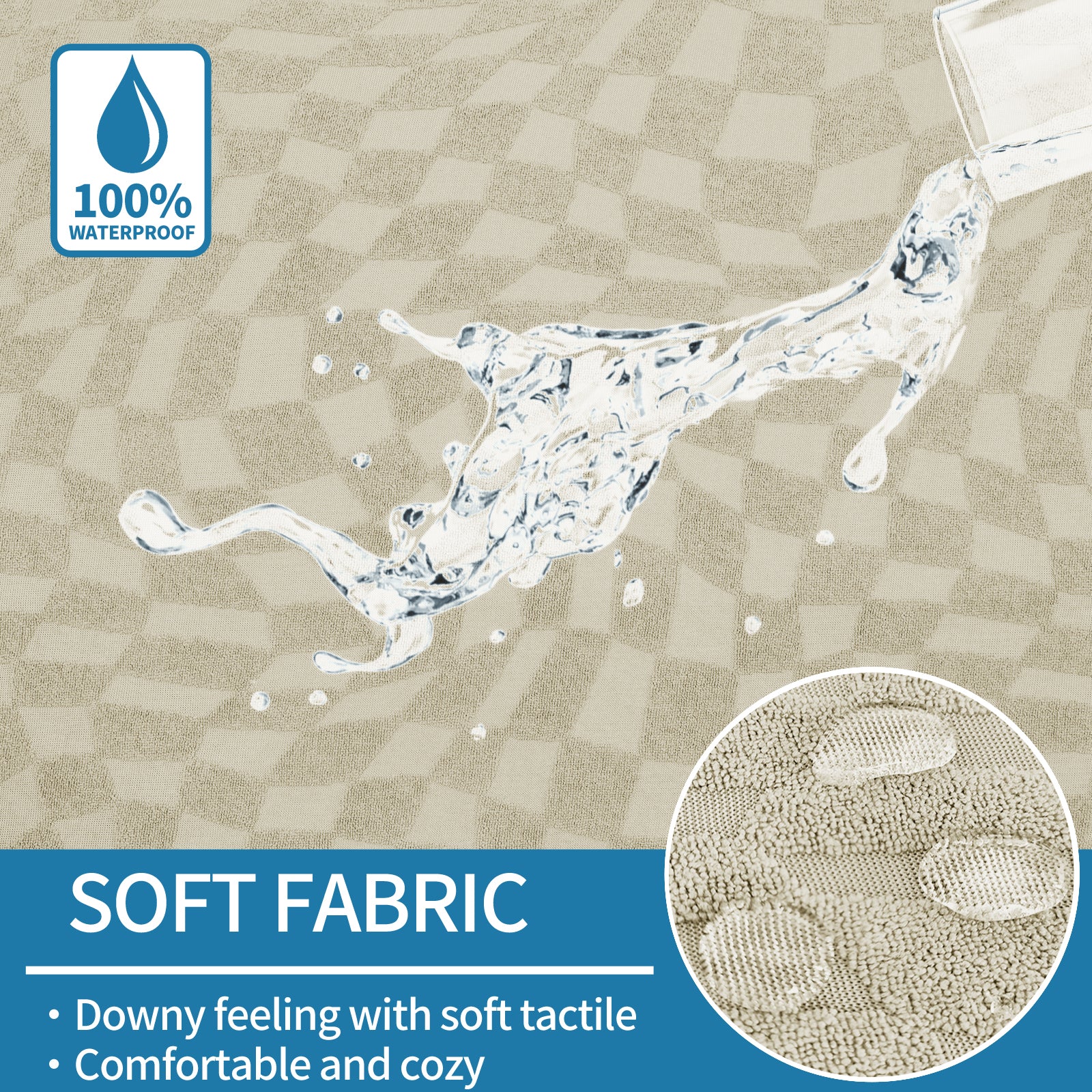 Housse de siège de canapé extensible YSTYLE 1 place géométrique anti-dérapant