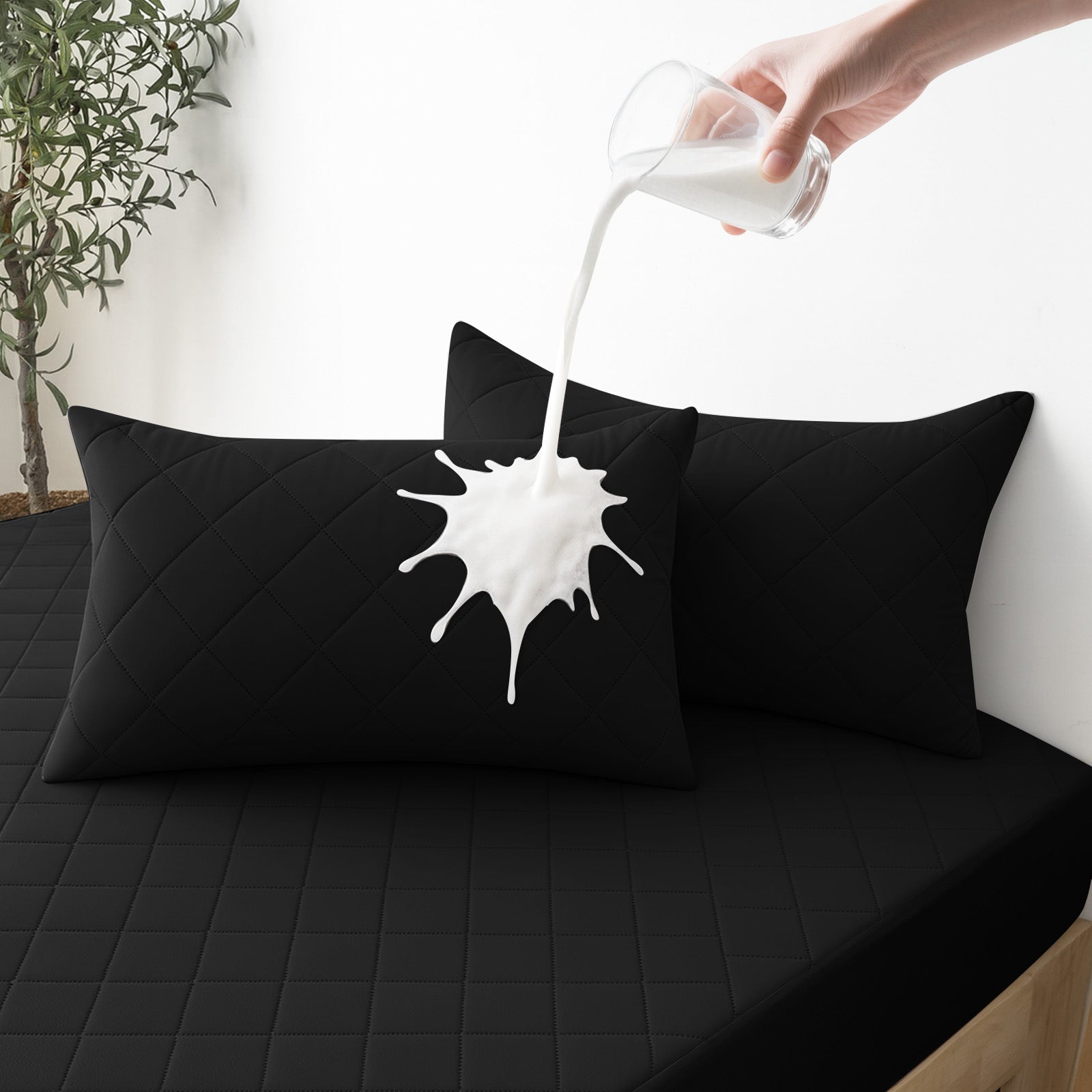 YSTYLE 2 Pieces Waterproof Bed Pillowcases 50x80cm Anti Mite-YSTYLE