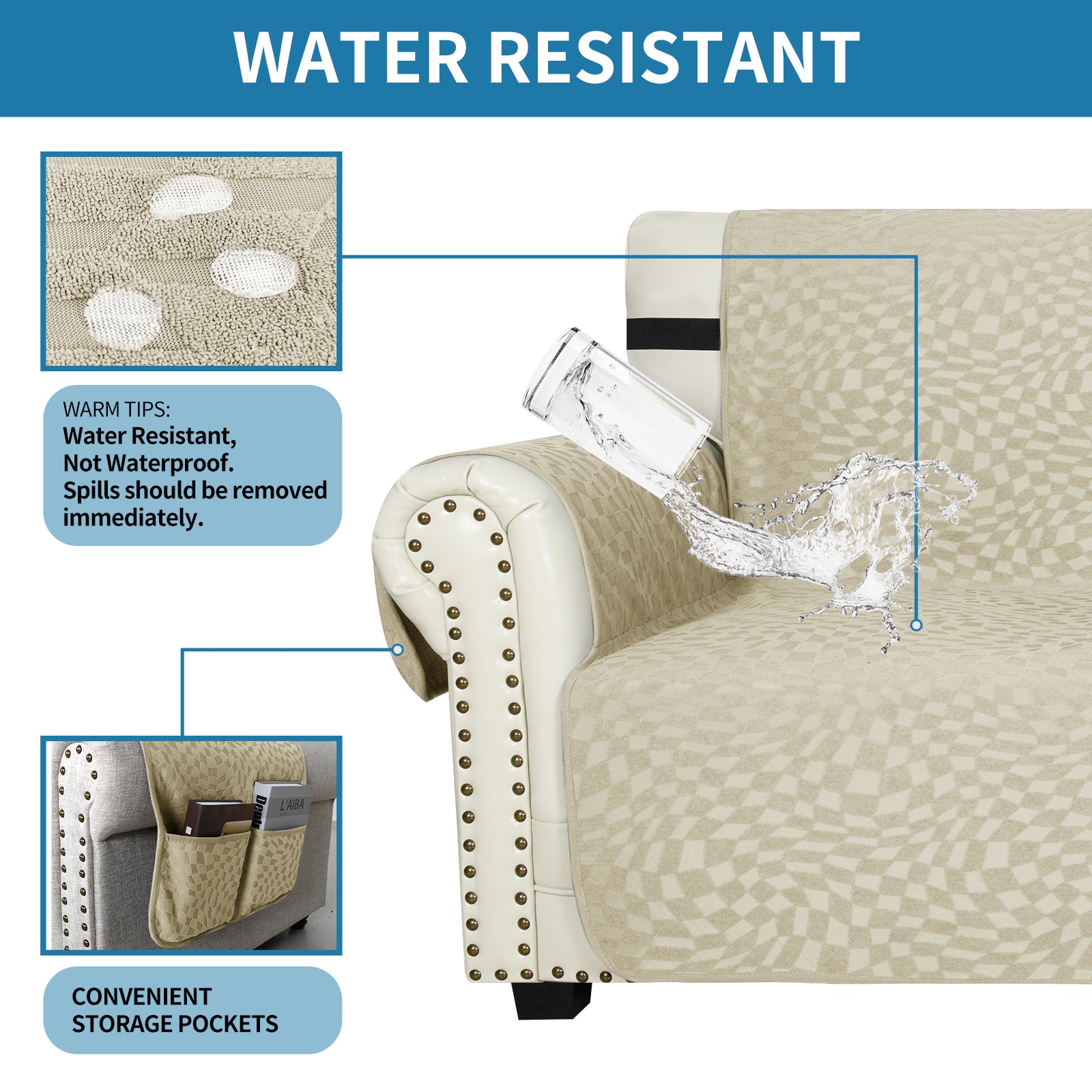 Coprisedia YSTYLE per 4 posti con tasche laterali antiscivolo