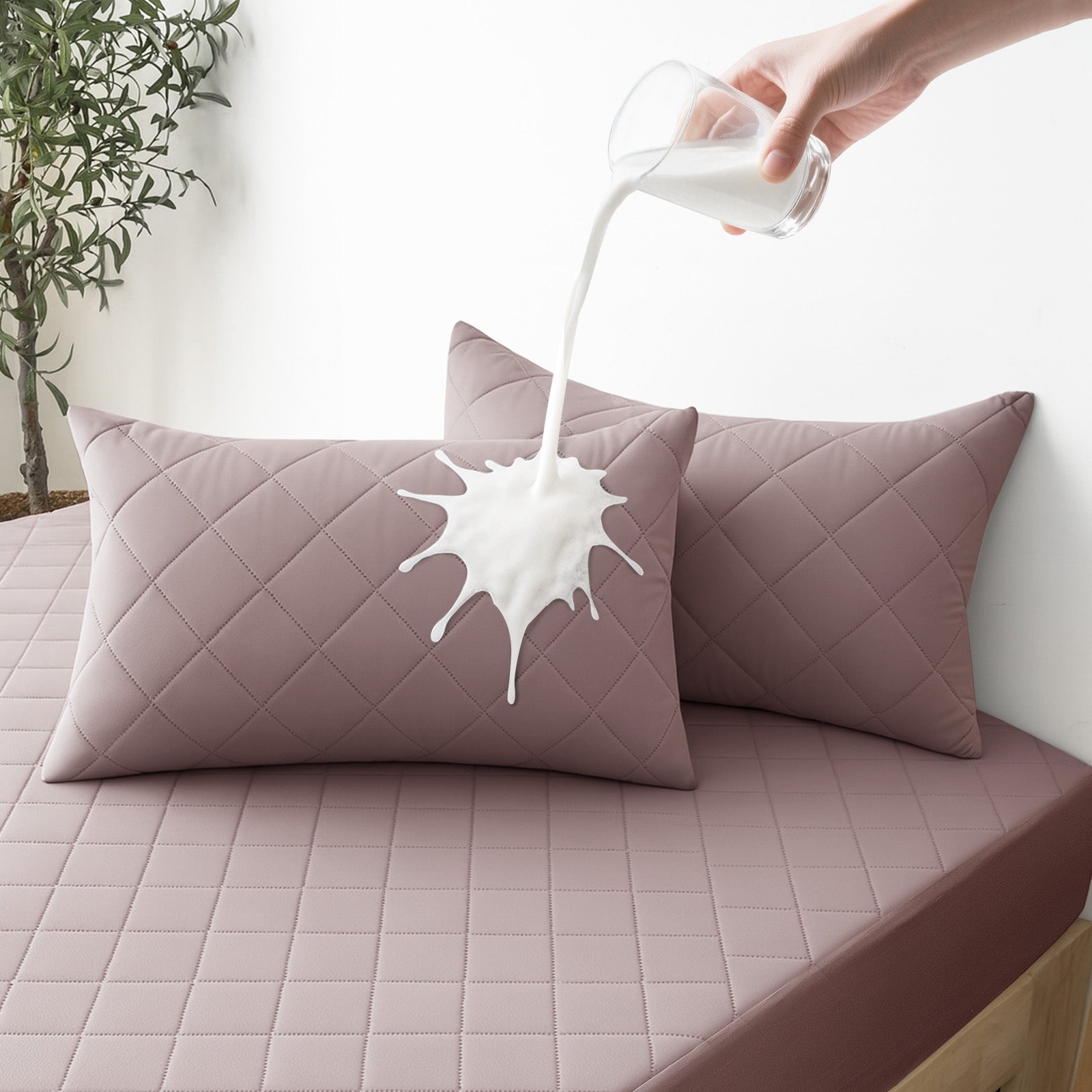 YSTYLE 2 Pieces Waterproof Bed Pillowcases 50x80cm Anti Mite-YSTYLE