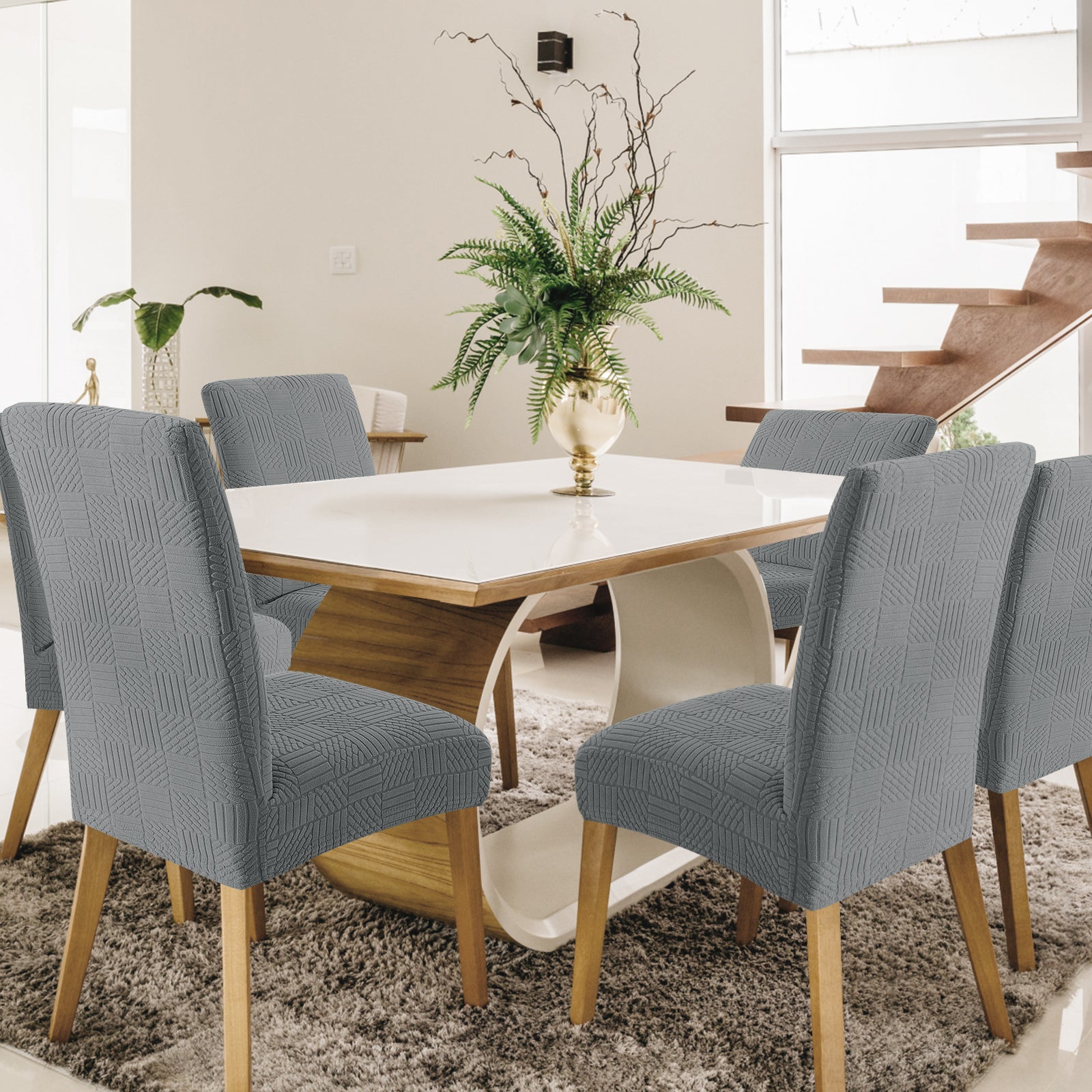 YSTYLE 4 Stück Stretch-Esszimmerstuhlbezüge 48-70 cm Rückenhöhe