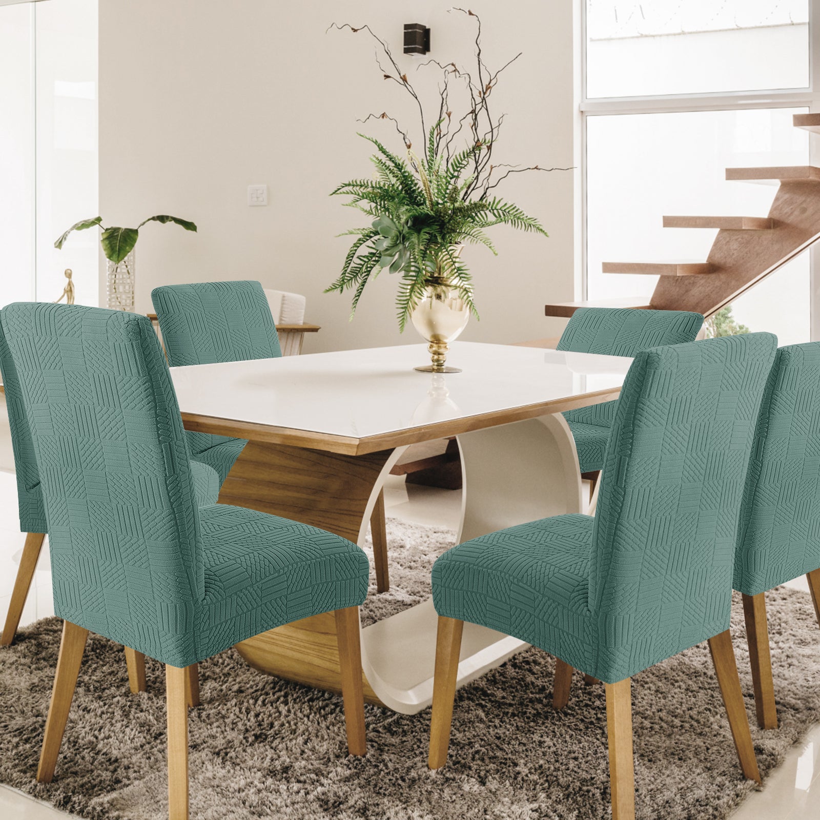 YSTYLE 4 Stück Stretch-Esszimmerstuhlbezüge 48-70 cm Rückenhöhe