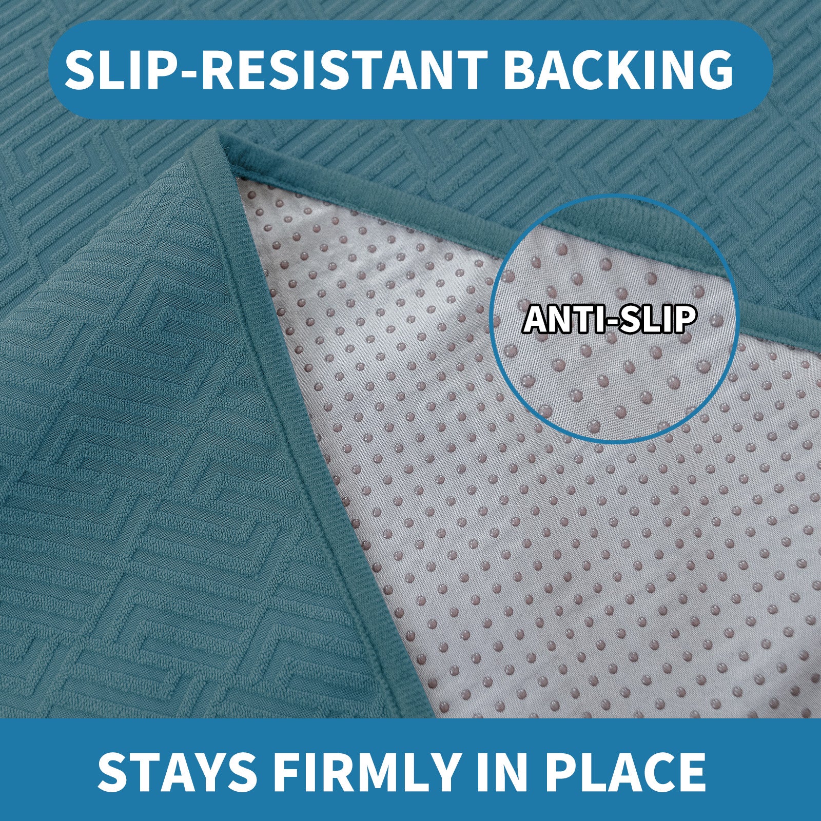 3 Seater Sofa Cover with Armrests in Non-Slip Scratch-Resistant Geometric Fabric