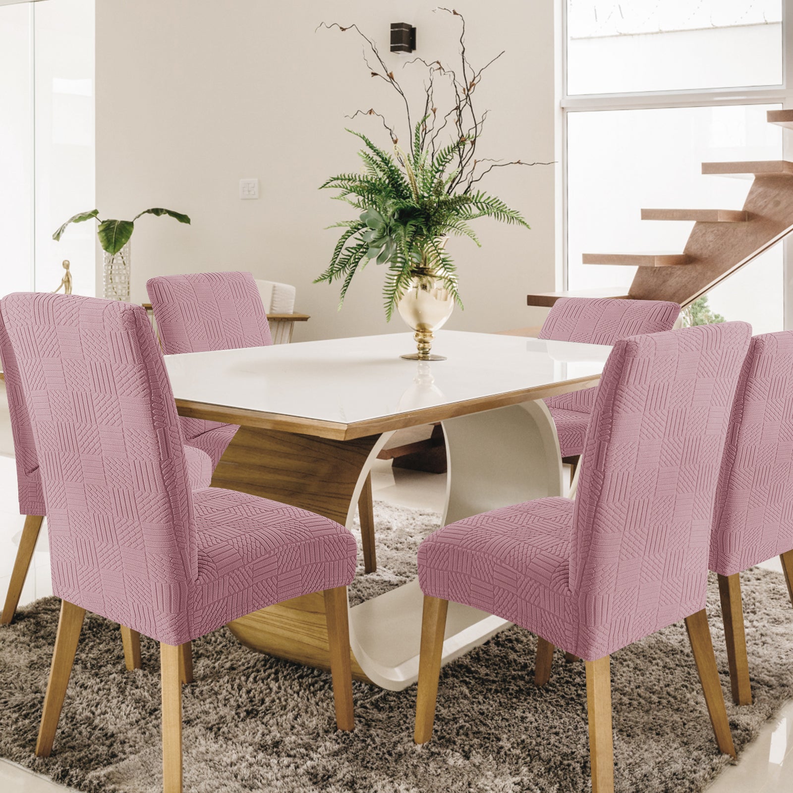 YSTYLE 4 Stück Stretch-Esszimmerstuhlbezüge 48-70 cm Rückenhöhe