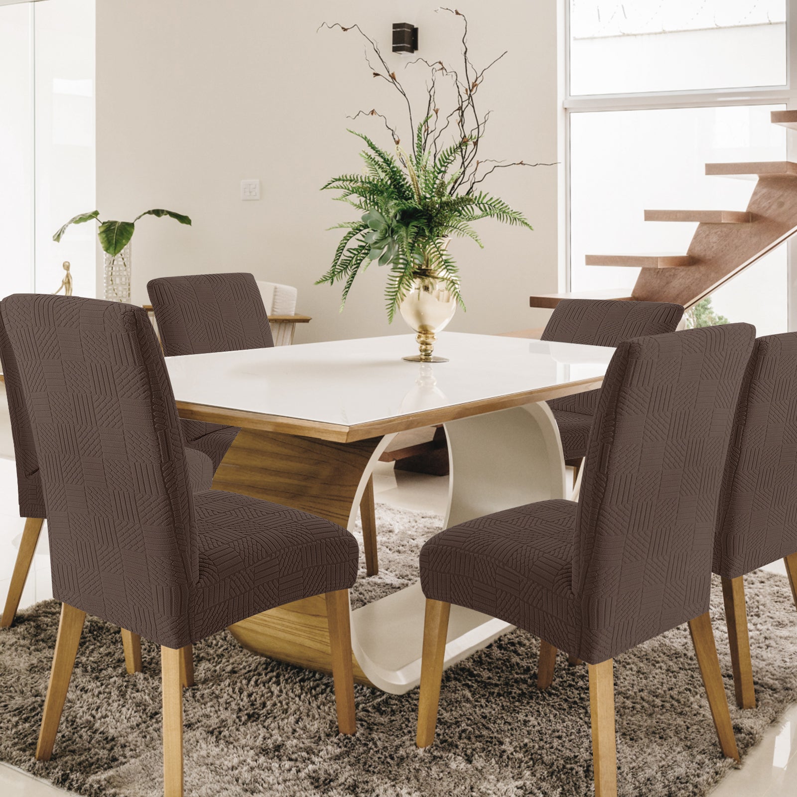 YSTYLE 4 Stück Stretch-Esszimmerstuhlbezüge 48-70 cm Rückenhöhe