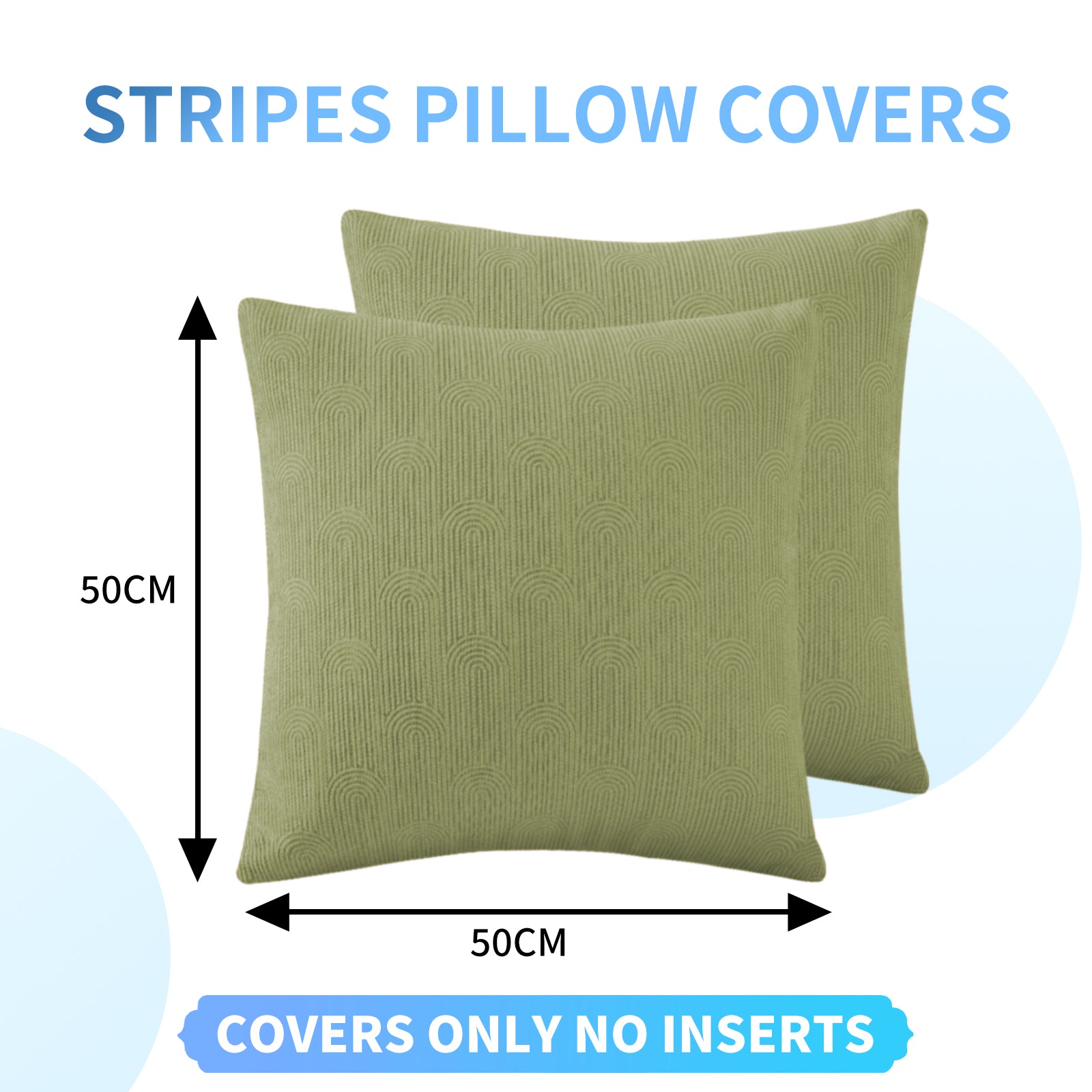 Ystyle Cushion Covers, 50 x 50 cm, Set of 2, Cushions for Sofa with Invisible Zip, Soft Cushion Cover, Modern, Washable, for Chair Bed, Living Room, Bedroom