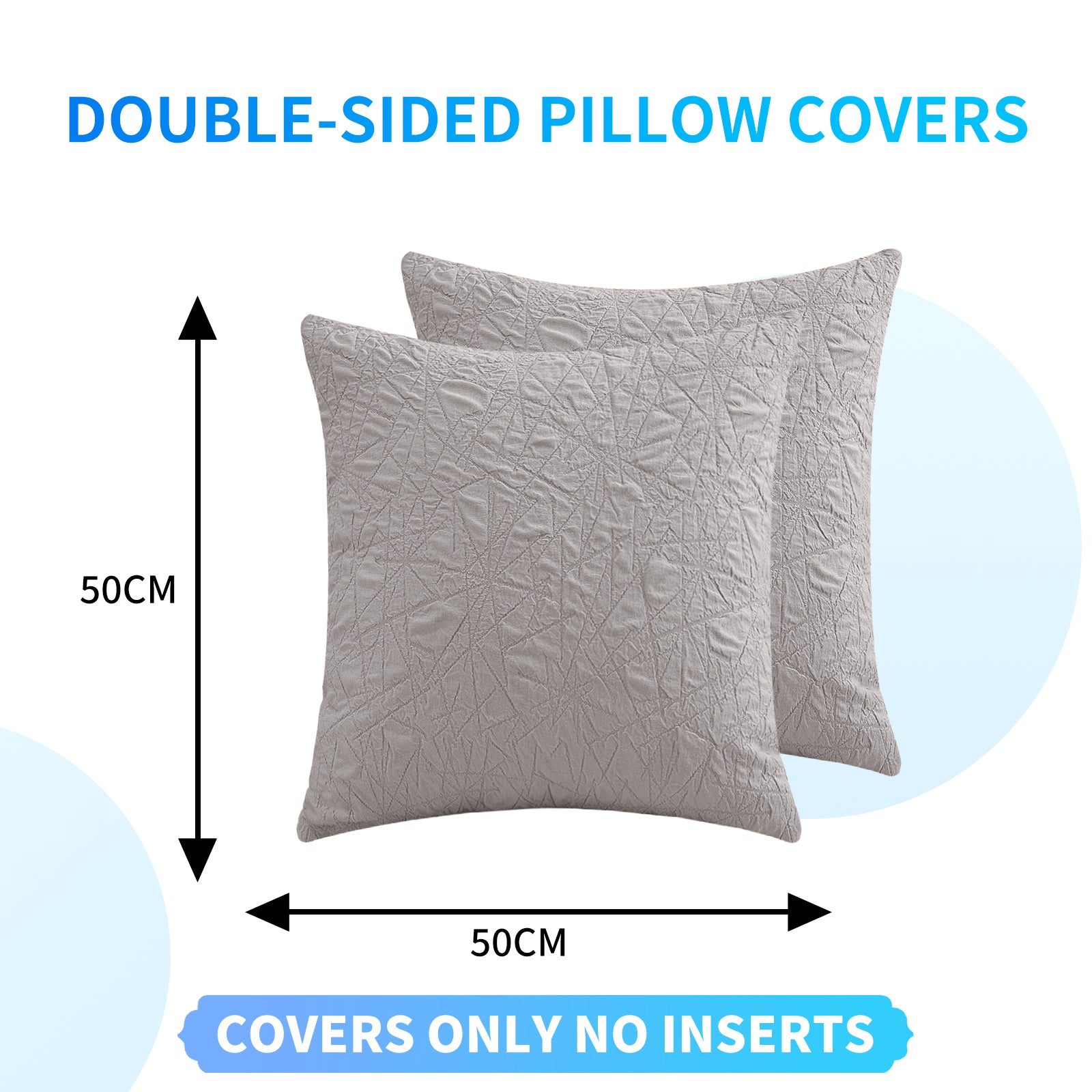 Ystyle 2 Pieces Sofa Cushion Covers 50 x 50 cm, Cushion Covers with Invisible Zipper, Square Pillowcases, Modern Sofa Pillowcases, for Living Room Bedroom Balcony Outdoor