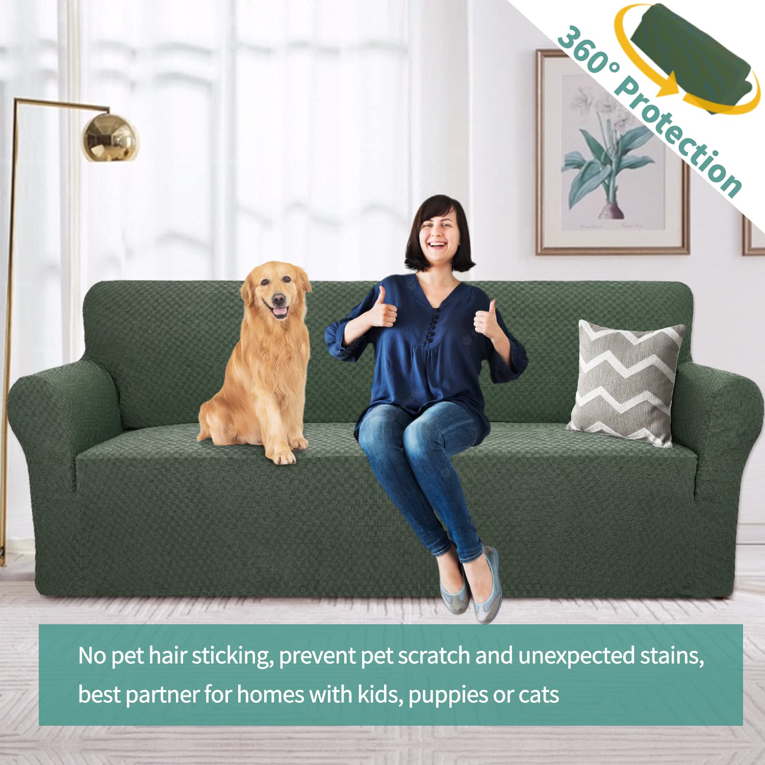 Housse de canapé Ystyle, housse de canapé antidérapante, housse extensible lavable en machine, protège-meubles