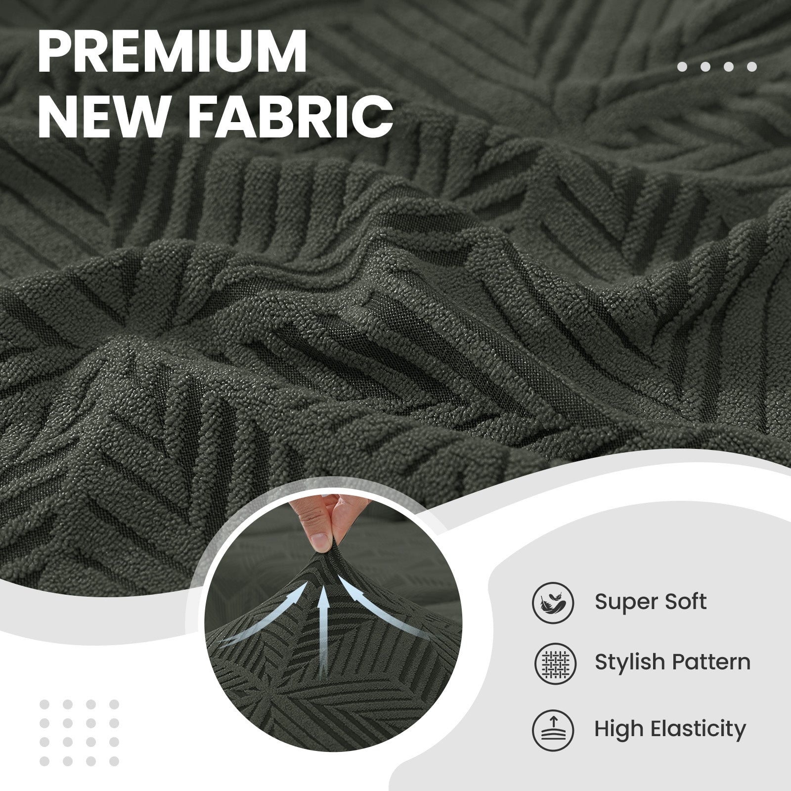 Ystyle 4-Piece Chair Covers with Backrest, Elastic Slipcovers, Universal Living Room Kitchen Chair Protectors, Cat Scratch-Resistant Modern Stain-Proof Dining Chair Covers