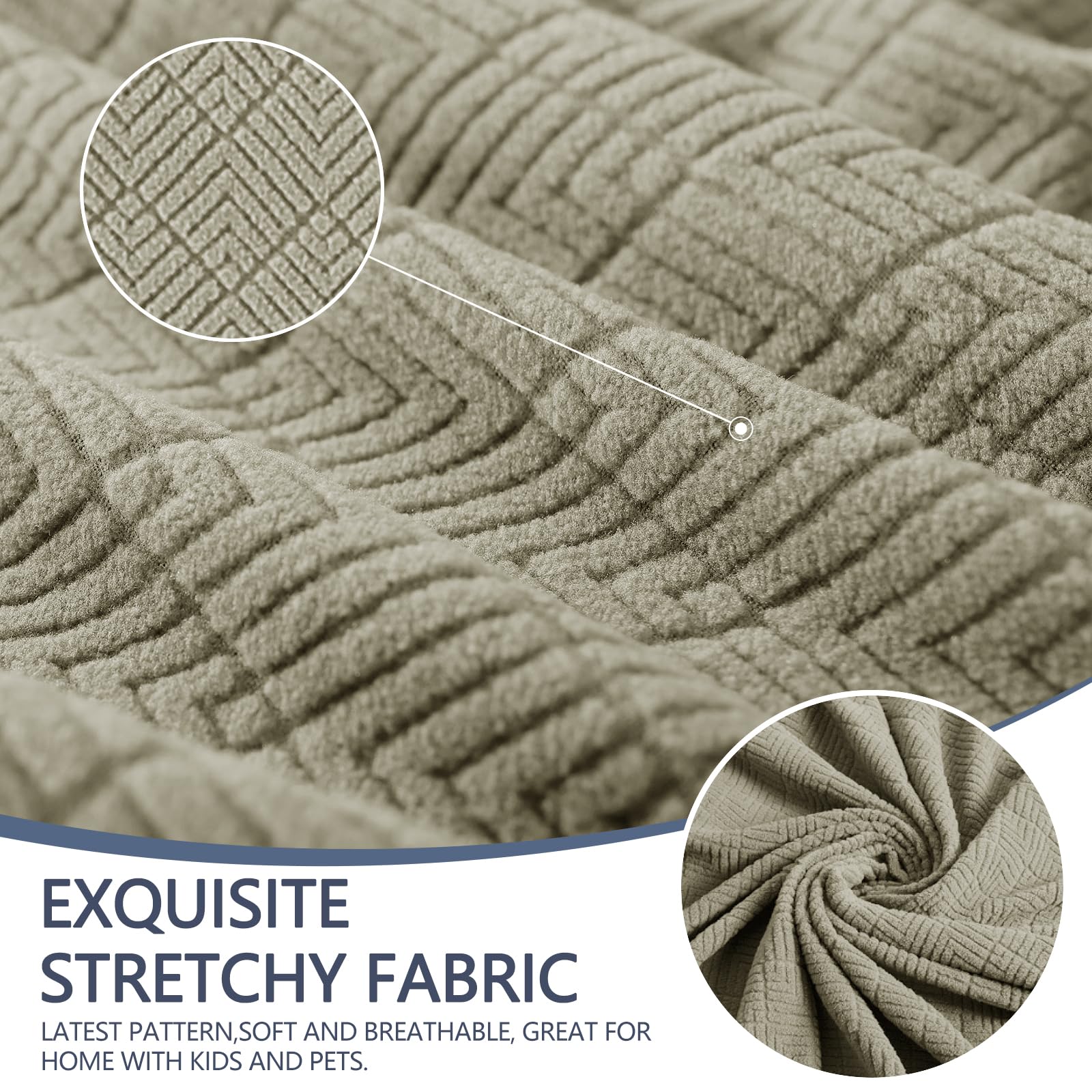 YSTYLE Cubierta de Sofá para 4 Personas – Ajuste Elástico, Antideslizante, Resistente a los Animales Domésticos, Cobertura Completa, Lavable, Diamante 