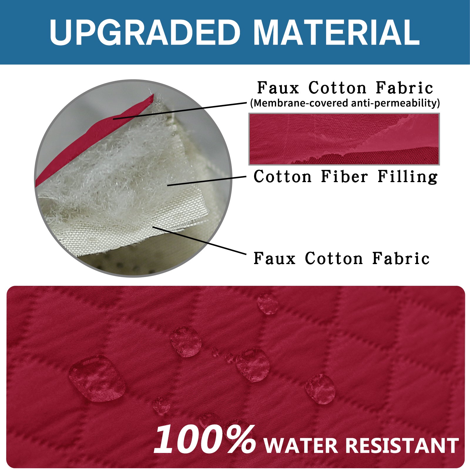 Copertura per divano impermeabile YSTYLE per 3 posti con braccioli, antiscivolo