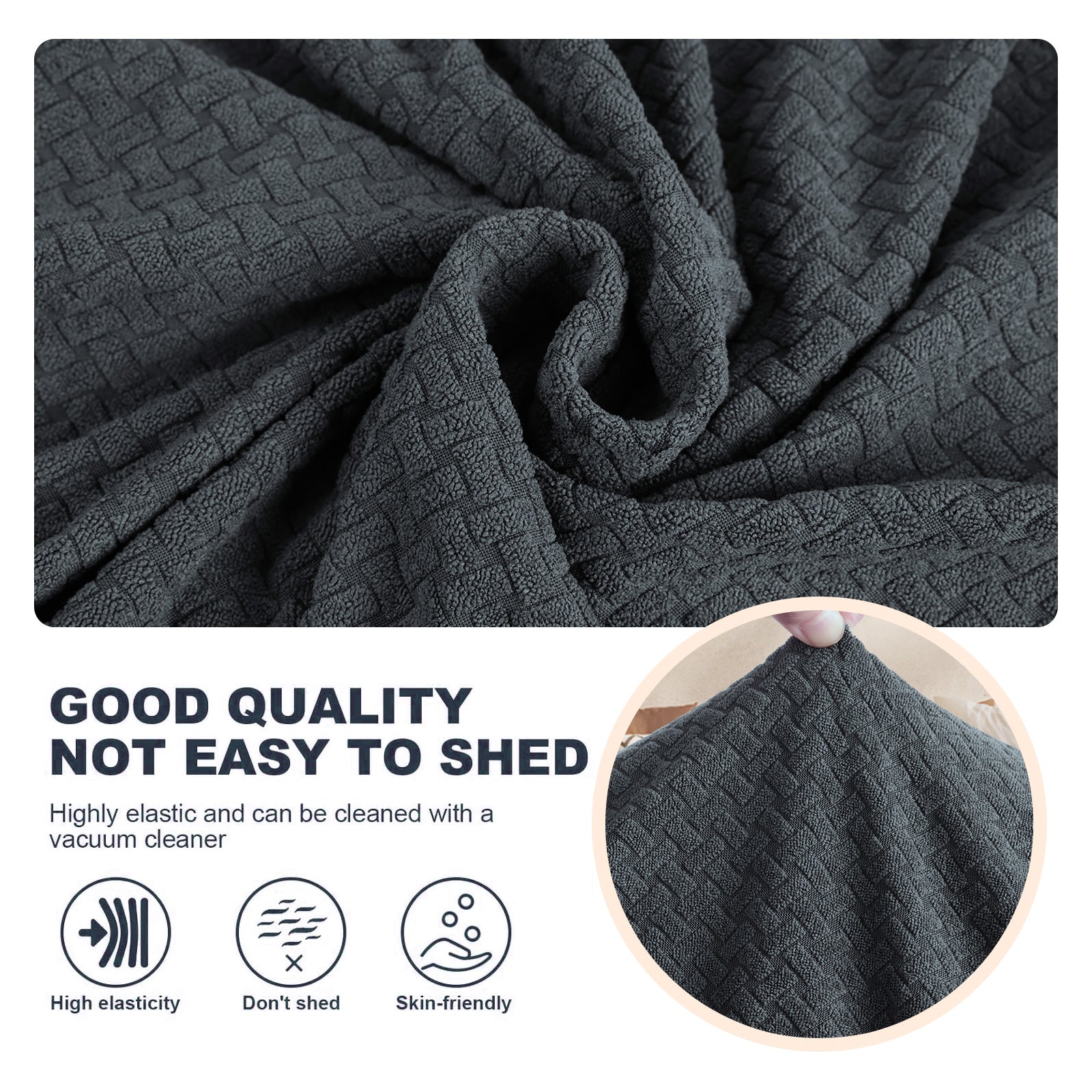 Housse de canapé 1 place extensible YSTYLE jacquard anti-dérapant