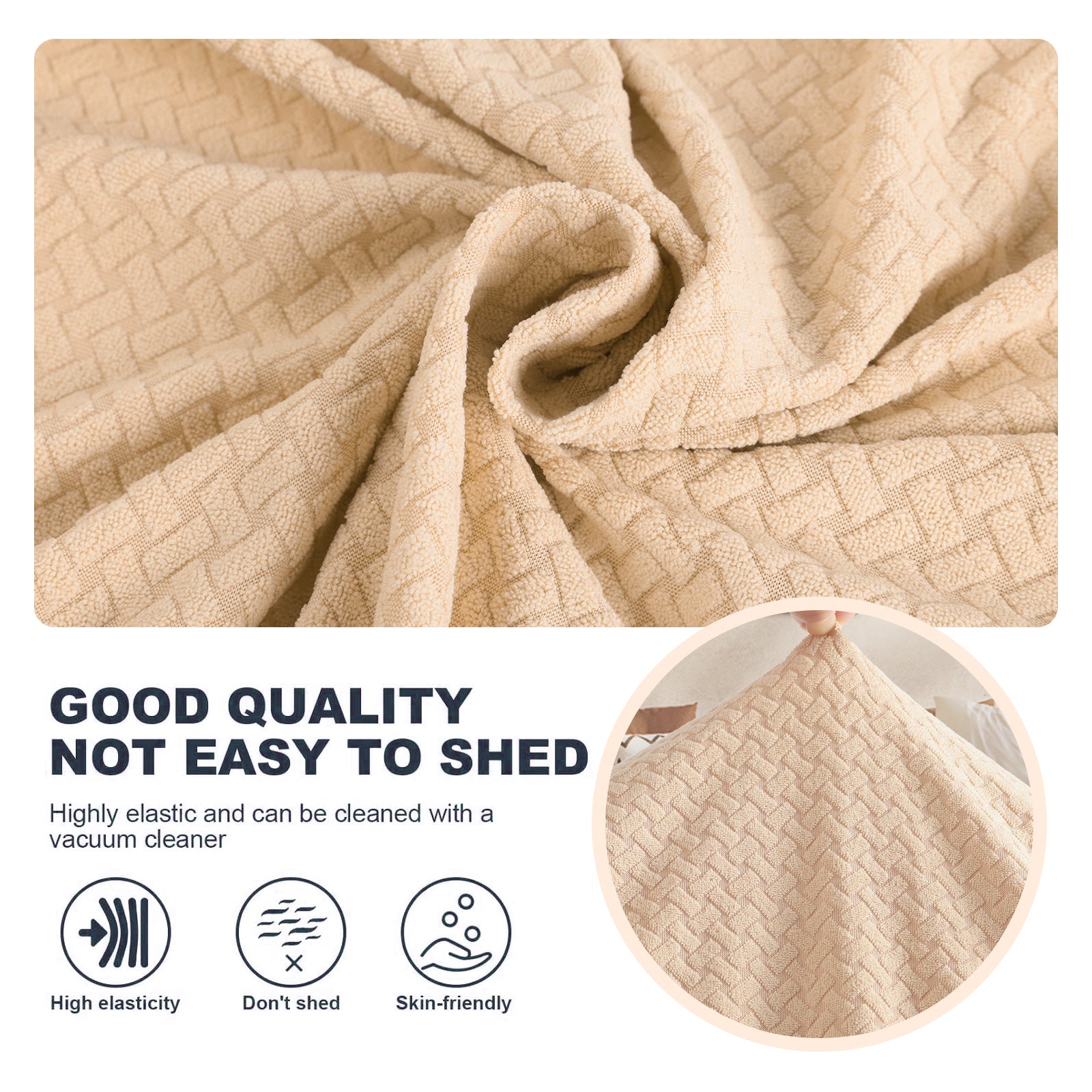 Housse de canapé 1 place extensible YSTYLE jacquard anti-dérapant