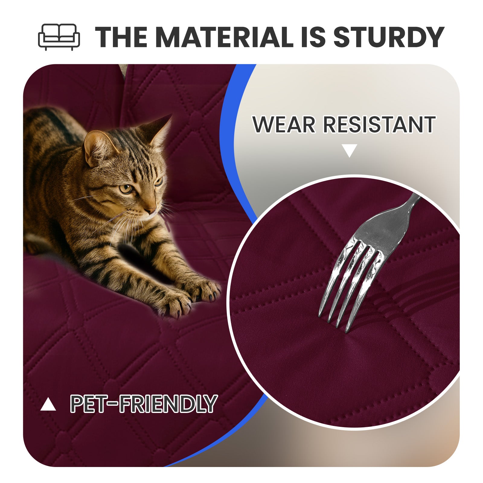 Ystyle Waterproof 3 Seater Corner Sofa Cover Reversible 225 cm