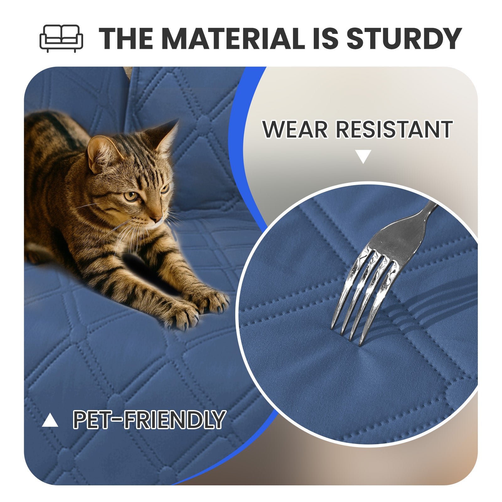 Ystyle Waterproof 3 Seater Corner Sofa Cover Reversible 225 cm