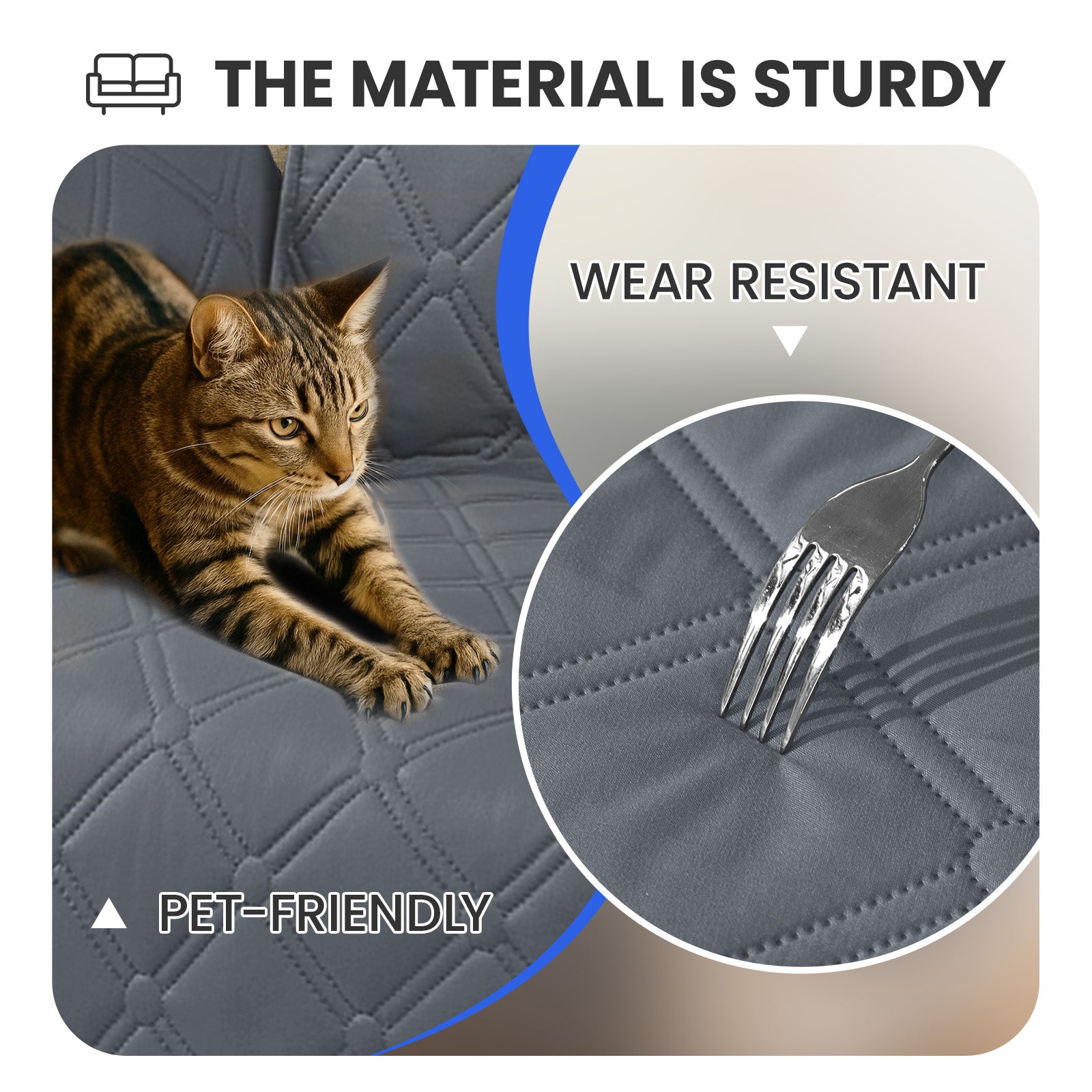 Ystyle Waterproof 3 Seater Corner Sofa Cover Reversible 225 cm