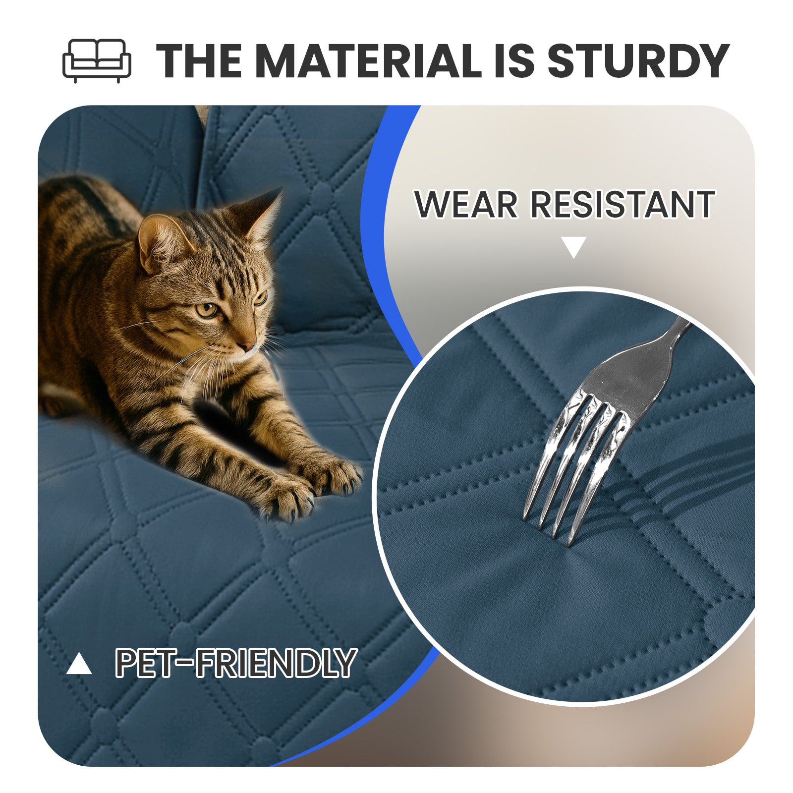 Ystyle Waterproof 3 Seater Corner Sofa Cover Reversible 225 cm