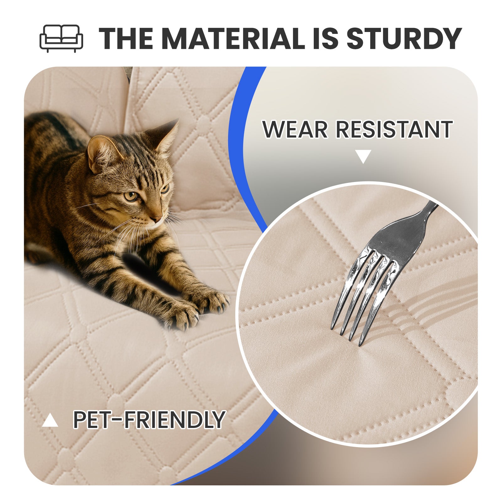 Ystyle Waterproof 3 Seater Corner Sofa Cover Reversible 225 cm