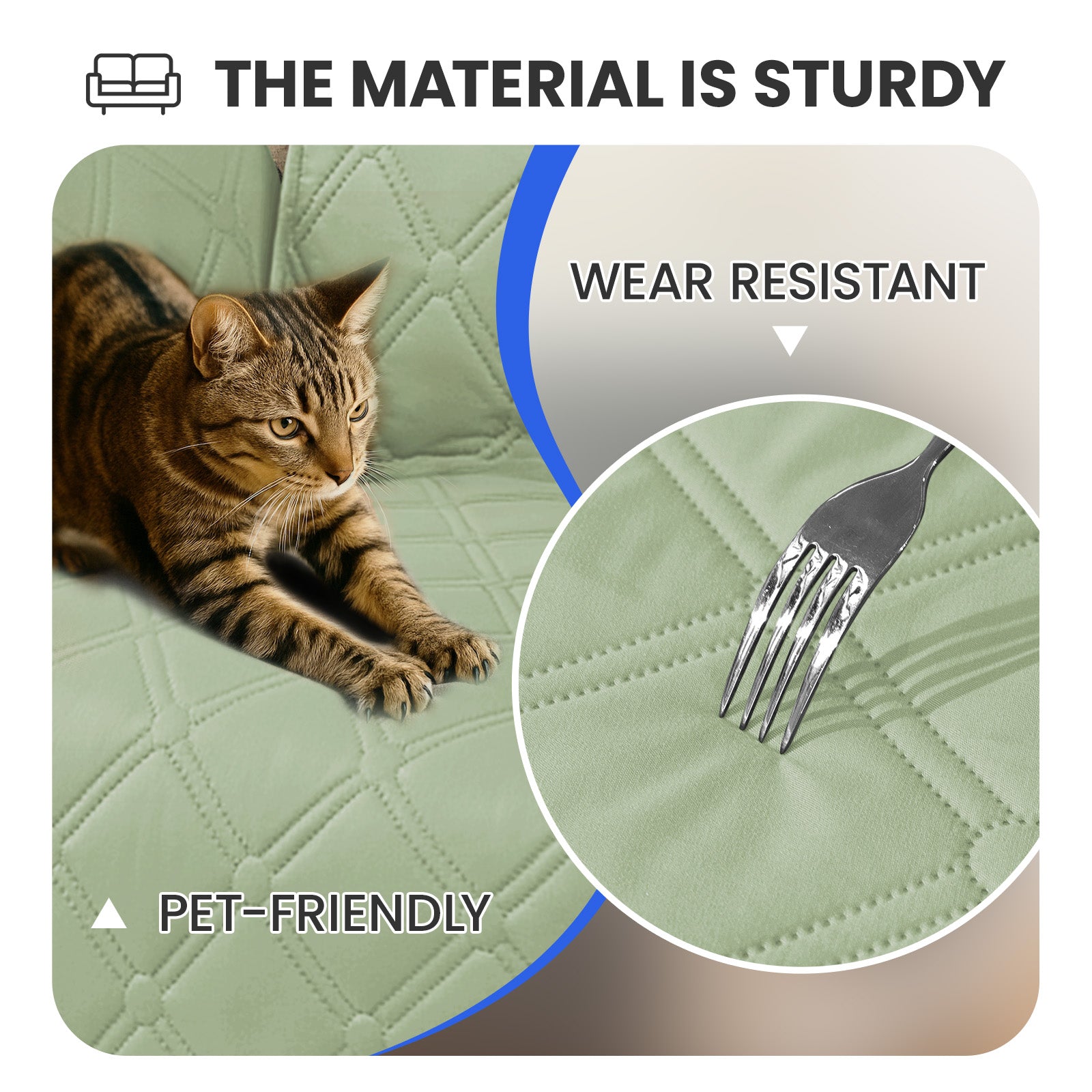 Ystyle Waterproof 3 Seater Corner Sofa Cover Reversible 225 cm