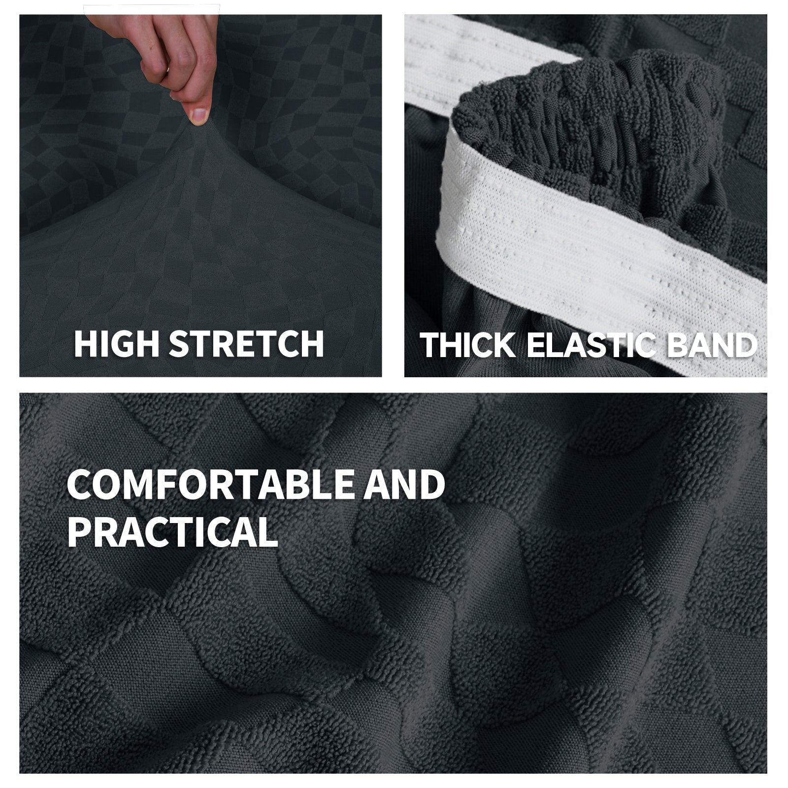 Housse de siège de canapé extensible YSTYLE 1 place géométrique anti-dérapant