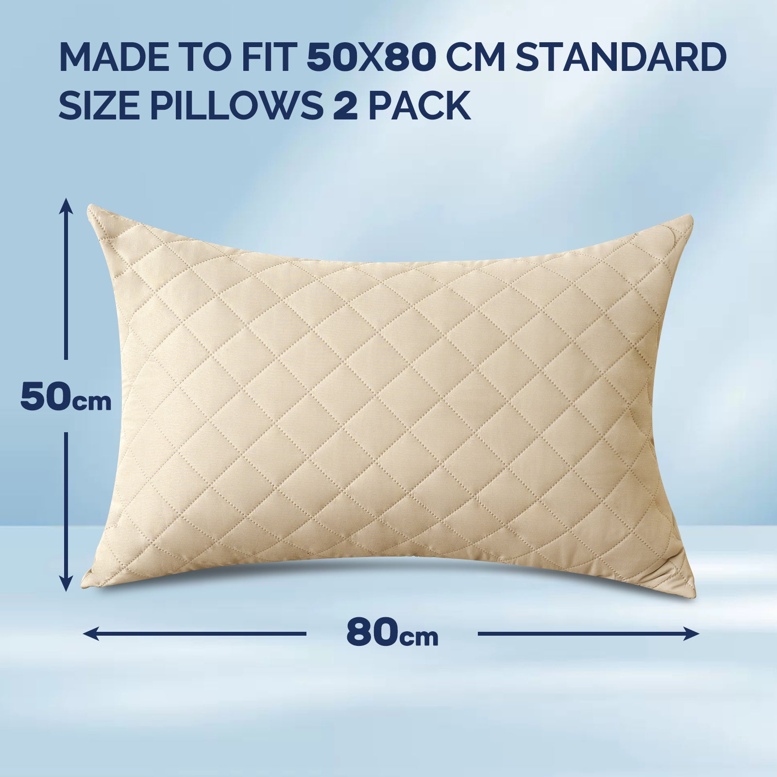 YSTYLE 2 Waterproof Pillowcases 50x80cm Breathable Anti Mite-YSTYLE